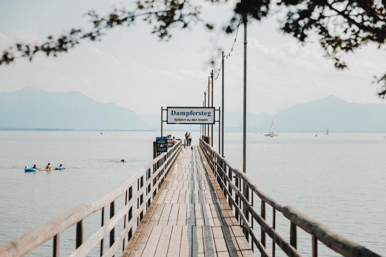Chiemsee Ferienwohnung Gartenblick Prien am Chiemsee Eksteriør billede
